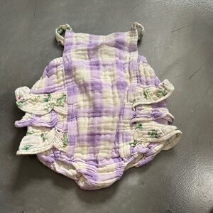 Angel Dear Lavender and Cream Ruffled Diaper Cover